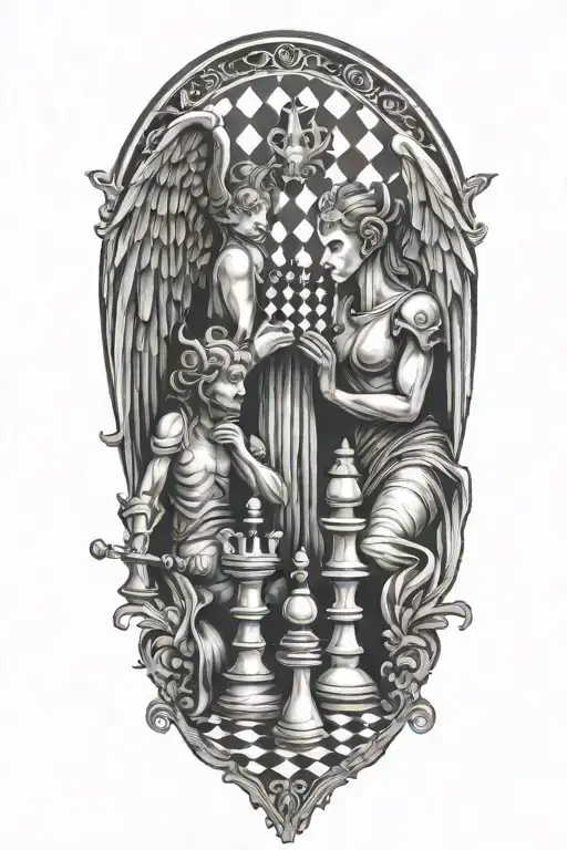 Angel And Demon Chess Board