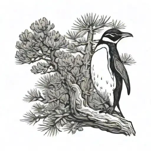 Pine Tree With Penguin