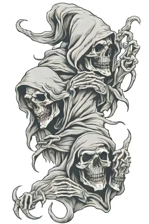 Hear No Evil See No Evil Speak No Evil Grim Reaper