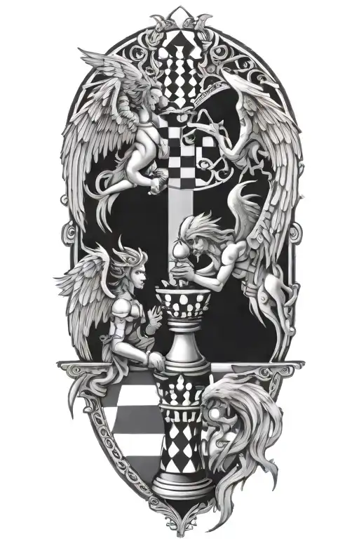Angel And Demon Chess Board
