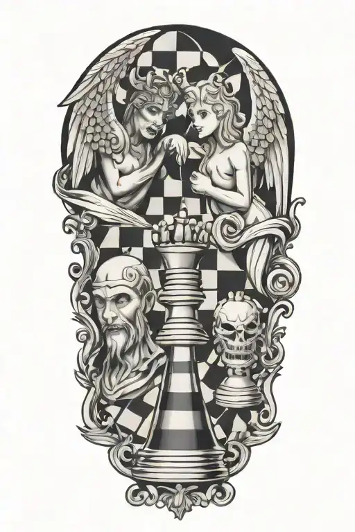 Angel And Demon Chess Board