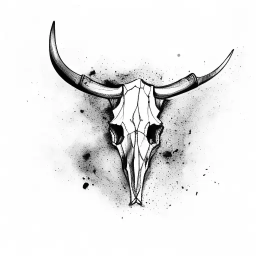 Bull Skull With Cowboy