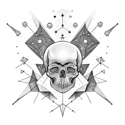 A Constellation Of Stars Forming A Skull