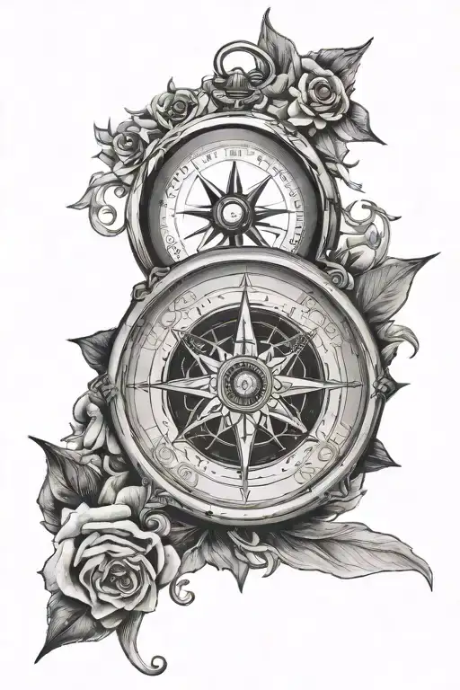 Compass And Rose Intertwined