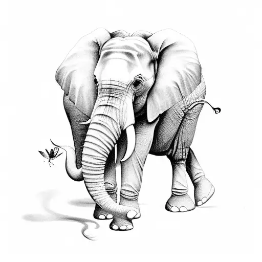 Elephant And Butterfly