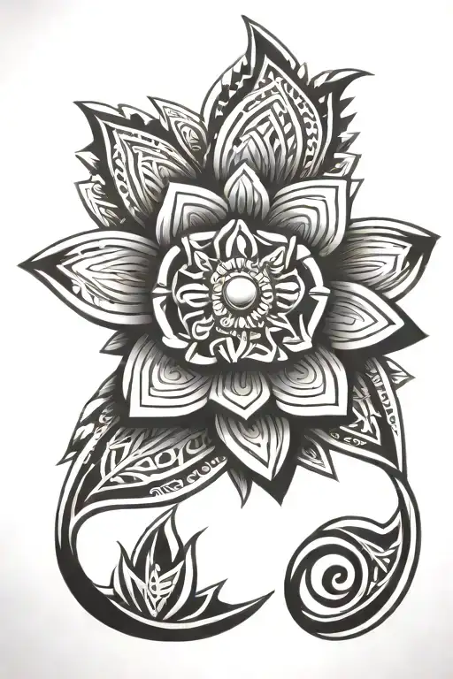 One Aztec Flower With No Stem That Represents Unity