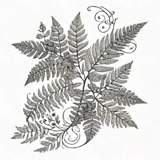 Forest Fern Flowers Shoulder Collarbone