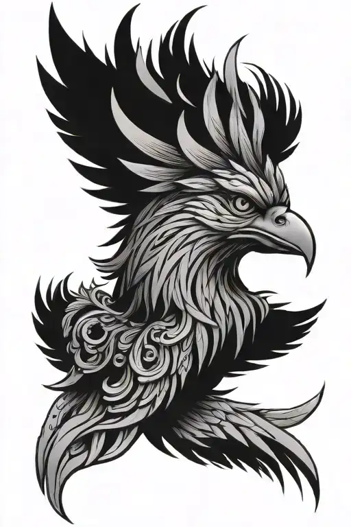 Phoenix Head Surrounded