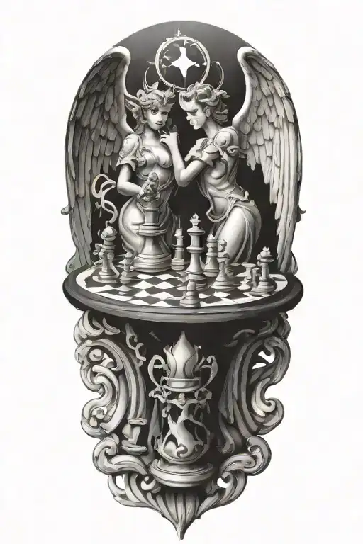 Angel And Demon Chess Board
