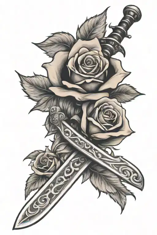 Sword Going Through A Rose