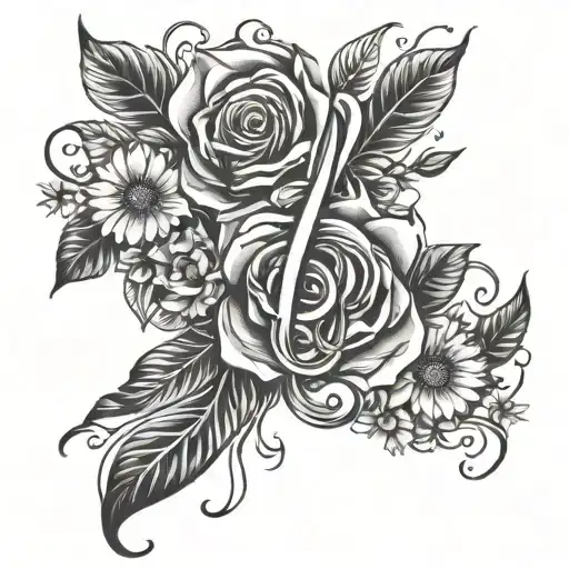 Music And Florals Fore Arm