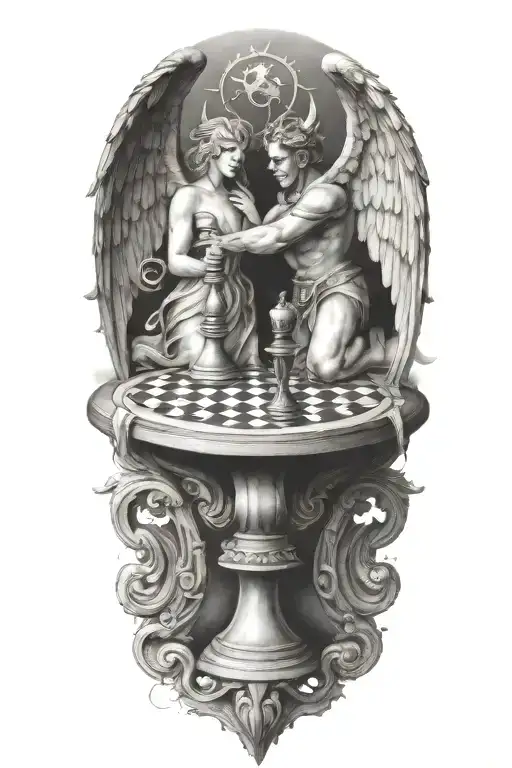 Angel And Demon Chess Board
