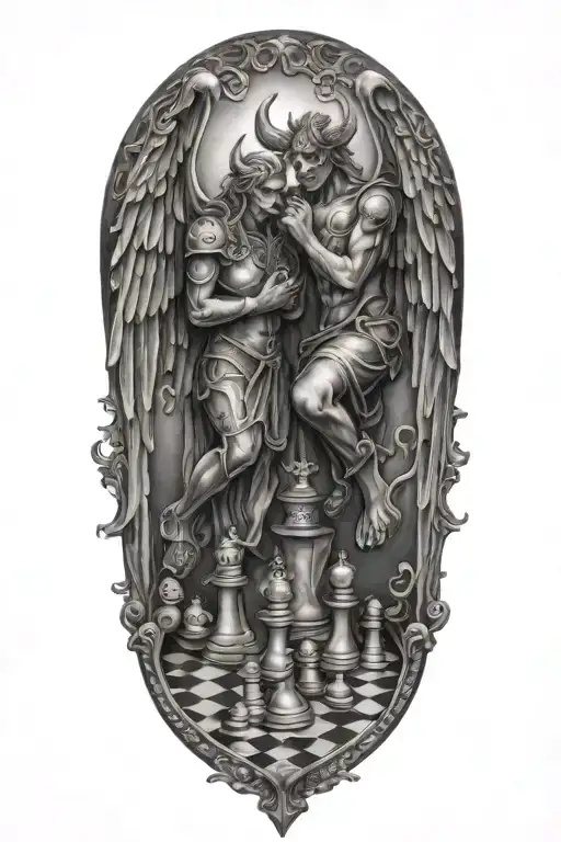 Angel And Demon Chess Board