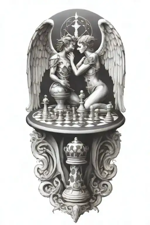 Angel And Demon Chess Board