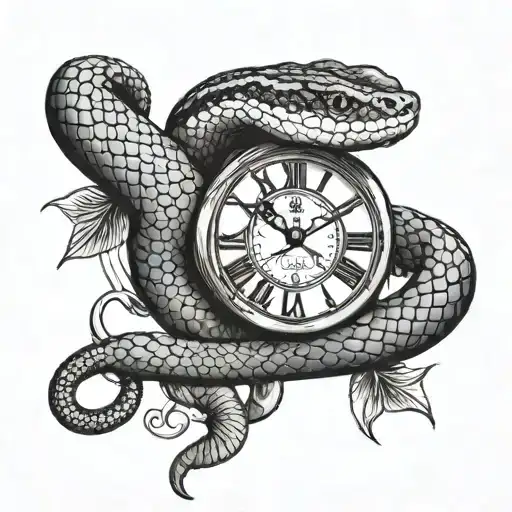 Purple Pit Viper Wrapped Around Clock Tower