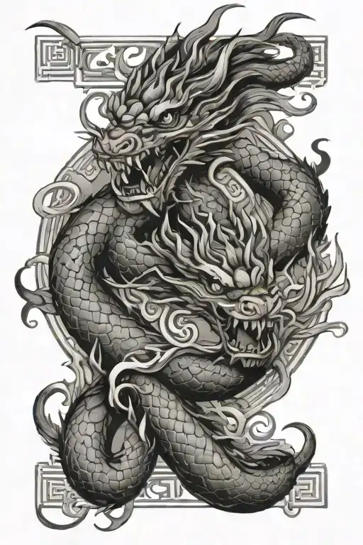 Chinese Dragon Wrapping Around Arm With Viper Lillie's