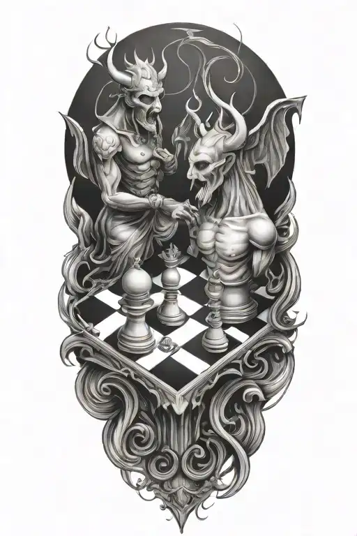 God And Devil Chess Board