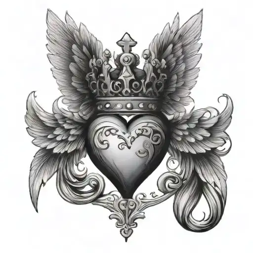 Heart With Wings And A Crown