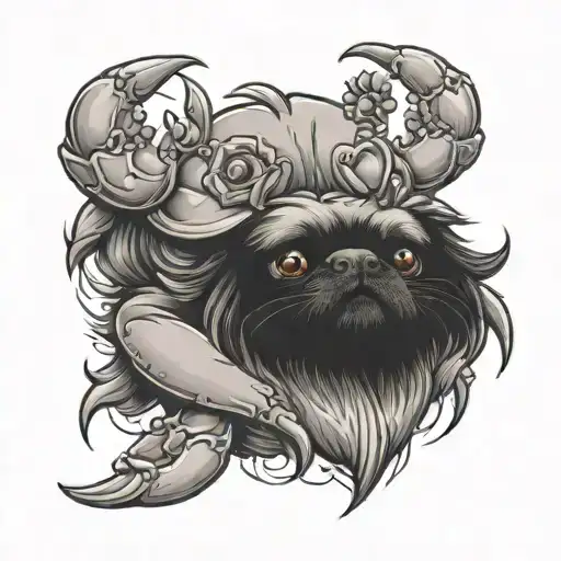 A Crab Heart With A Pekingese Dog Face On The Shell