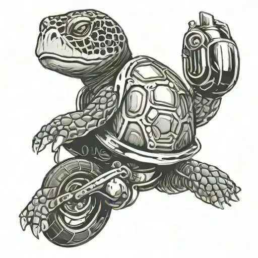 Turtle Driving A Motorcycle