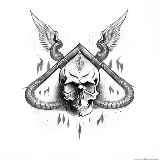 Skull And Snake And Dagger
