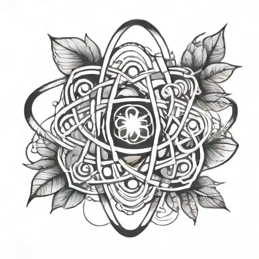 Simple Atom Symbol With Plants Integrated Into It