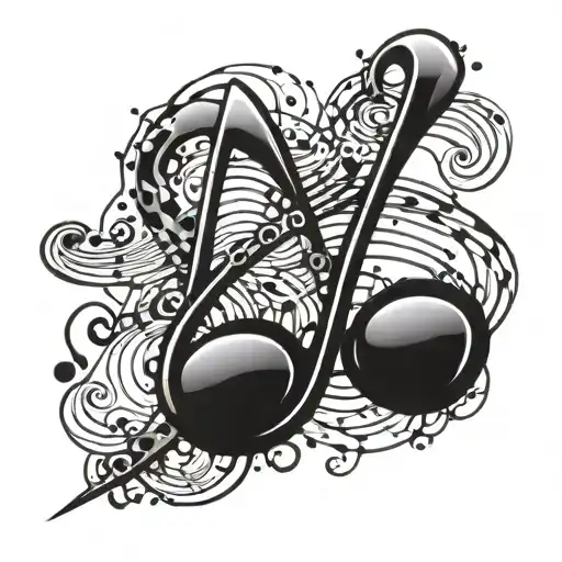 Dark Music Note Intertwined