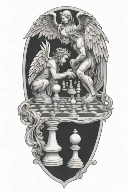 Angel And Demon Chess Board