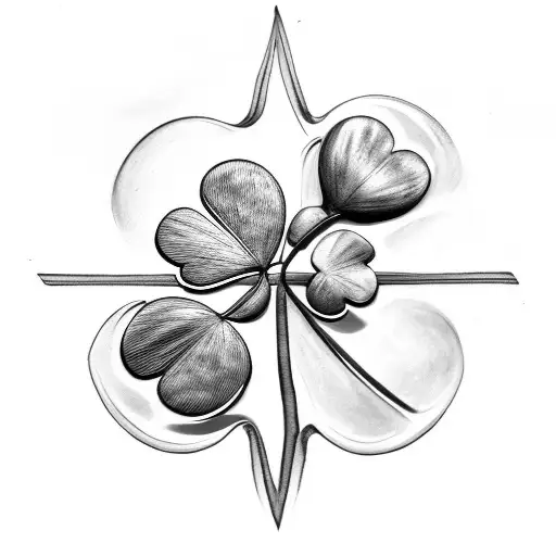 Four Leaf Clover With Roots