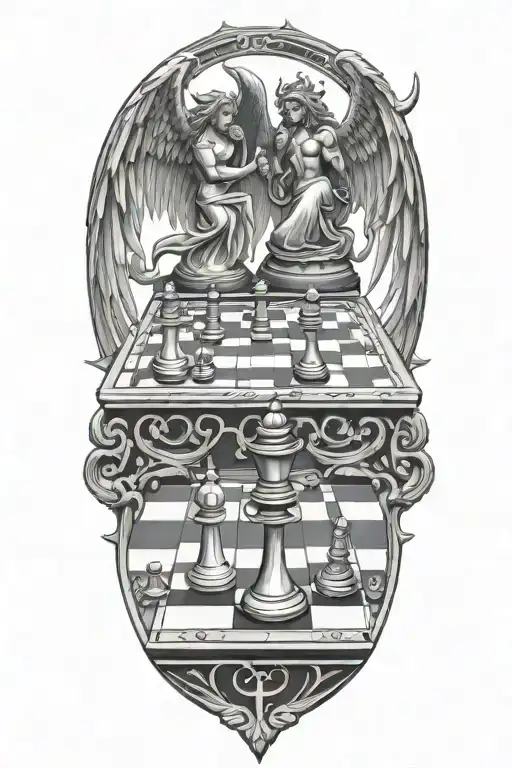Angel And Demon Chess Board