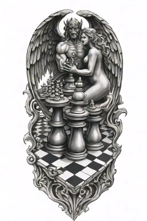 Angel And Demon Chess Board