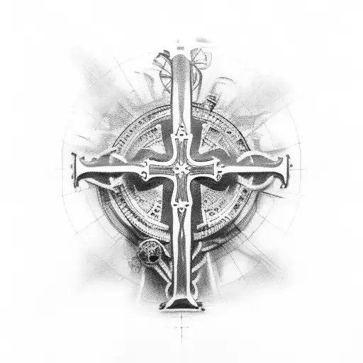 Christian Cross And Steampunk