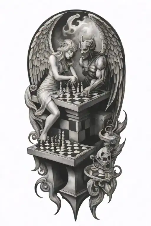 Angel And Demon Chess Board