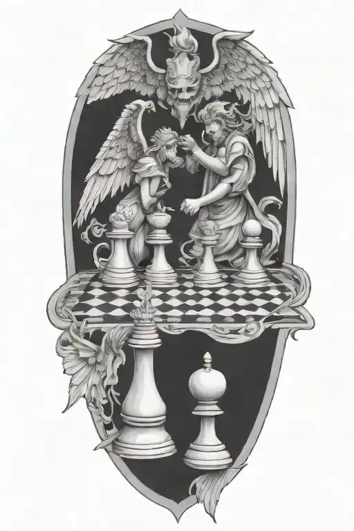 Angel And Demon Chess Board