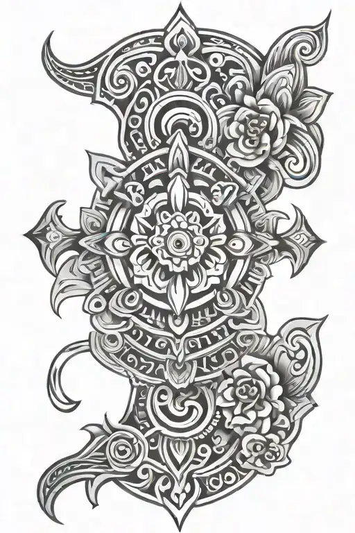 Aztec Flower Design That Represents A Sense Of Unity
