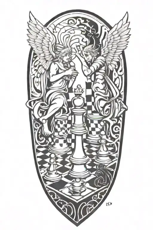 Angel And Demon Chess Board