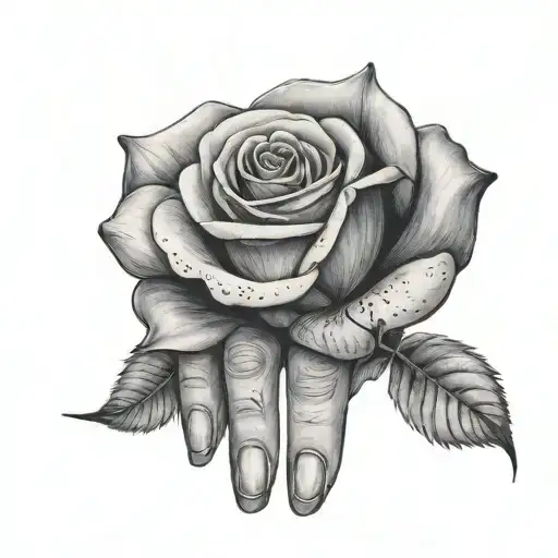 Rose With Michel Ange Fingers Touching