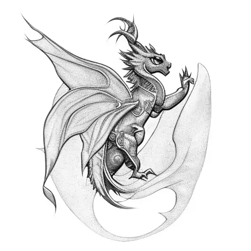 Elegant Fairy Dragon Climbing Up A Vine