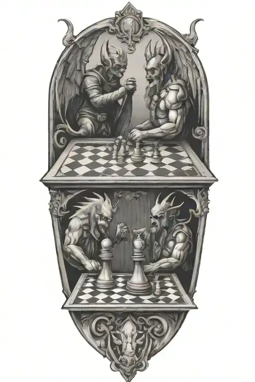 God And Devil Chess Board