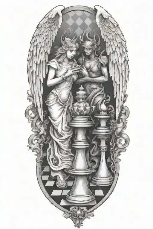 Angel And Demon Chess Board