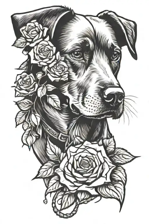 Roses And A Black Lab Tennis Ball And A Collar Forever 12