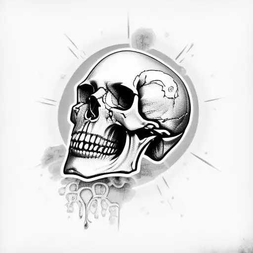 Decaying Skull With Diamond Teeth