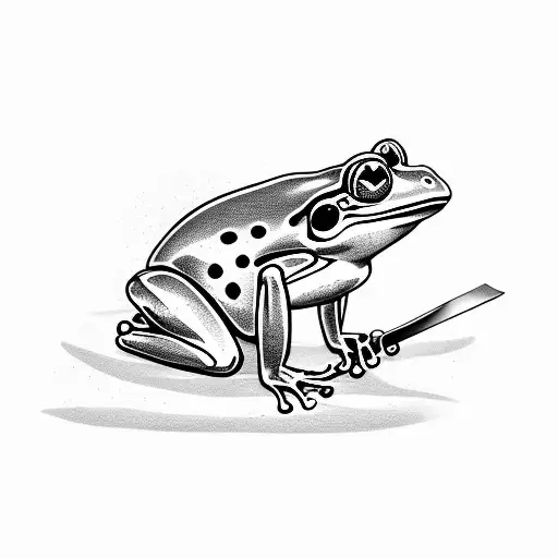 Frog Holding A Knife