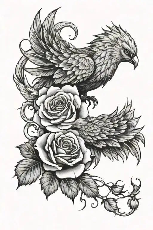 Rose And Phoenix Emerging