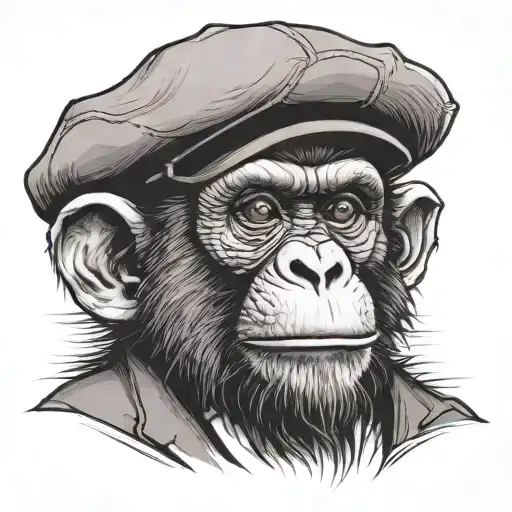 Mafia Monkey Tattooed And With Beret
