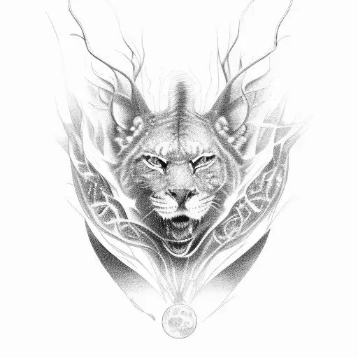 A Scientific Diagram Of An Animal In Black-grey Style