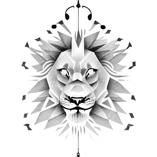 A Music Sheet Forming The Shape Of A Roaring Lion's Head
