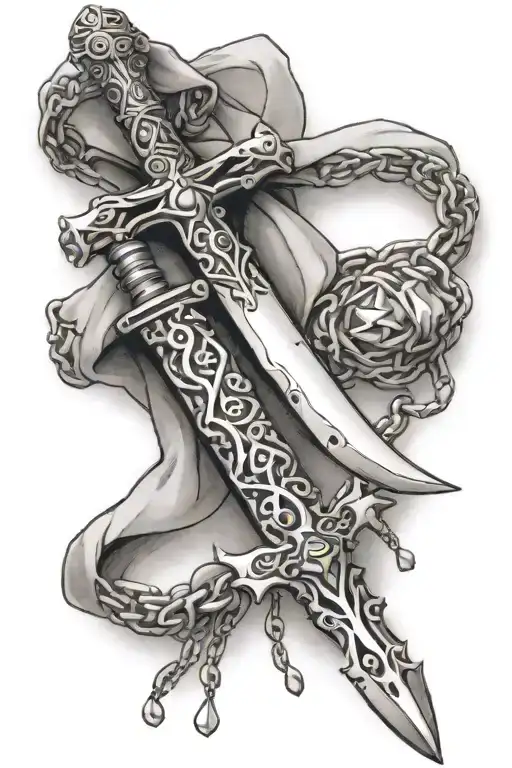 Templar Sword And Rosary Wrapped