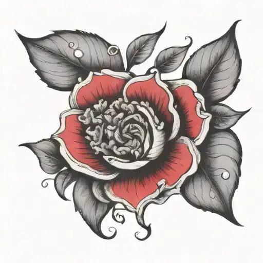 Surreal Swirly Curvy Vine With Flowers