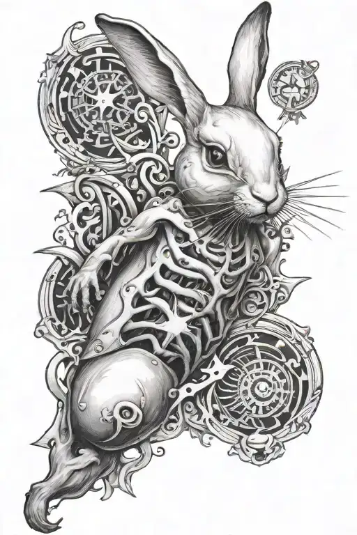 White Rabbit Star Inside Human Ribs